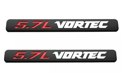 2 Pack Black/White 5.7l Vortec For Silverado Z71 GMC Sierra Hood Engine Emblem • $14.99