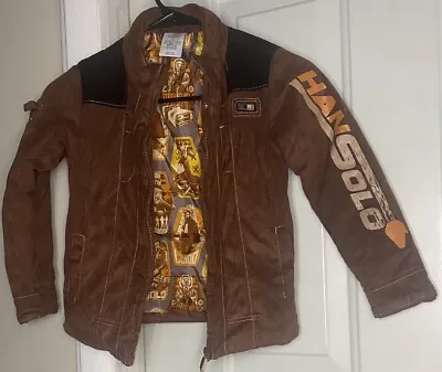 Disney Store Star Wars Han Solo Costume Boys Kids Bomber Jacket Coat Sizes 5/6 • £28.87