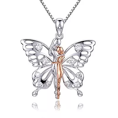 Mother Daughter Butterfly Necklace For Women 925 Sterling Silver Butterfly Drag • $55.18