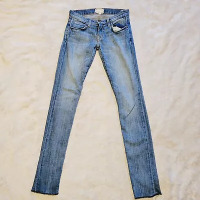 Current Elliott Jeans Womens Size 23 The Loved Rolled Skinny Blue Chip Denim • $24.48