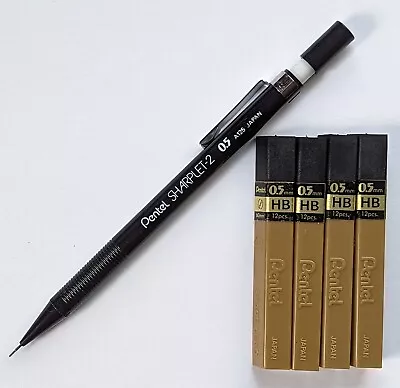 Pentel Sharplet-2 Mechanical Pencil + 4 (Four) HB 0.5mm 60mm Leads - 12 Each • $10.99