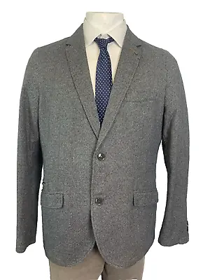 CAMEL ACTIVE BLAZER JACKET 42 GREY Fitted Stretchy Button Up Smart Casual • £31.97