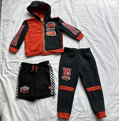 Lightning McQueen Cars Outfit Track Suit Age 4 Shorts Age 5-6 Disney Store Named • £10