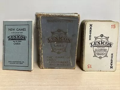 Original 1935 Edition Waddingtons Lexicon Card Game In Box With Booklet • £11