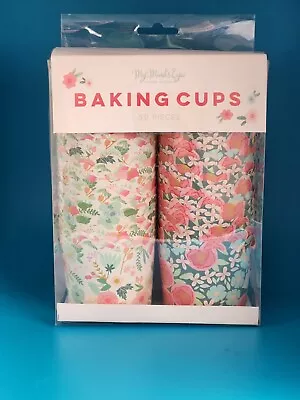 NEW My Minds Eye 50 Piece Baking Snack Cups 5 Oz Food Freezer Safe Floral Design • £12.06