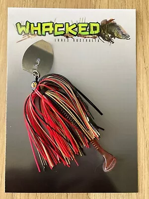 WHACKED LURES ~ 1/8oz CHATTERBAIT ~ WOUNDED BLACK & GOLD ~ Paddle Worm Trailer • $10.99