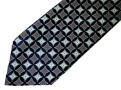 Vtg Giorgio Brutini Mens Necktie Tie Grey Mint Green Geometric Thick 59  • $6.59