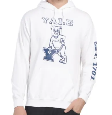 Yale University Bulldogs Football Hooded Sweatshirt Size Mens Small S White NEW • $24.99