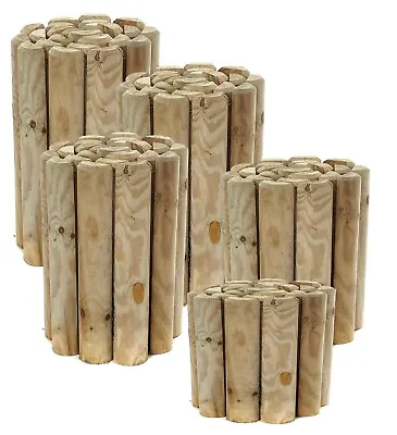 Log Rolls Garden Wooden Grass Border Lawn Edging Wood Flower Edge 1.8m Long • £8.98