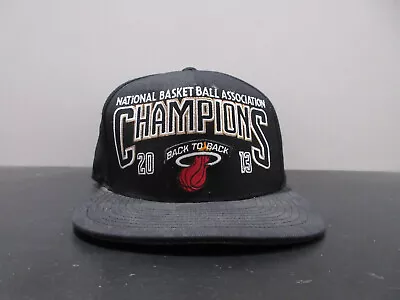 Miami Heat Hat Cap Snap Back Black Adidas NBA Champions Lebron Wade Mens • $23.10