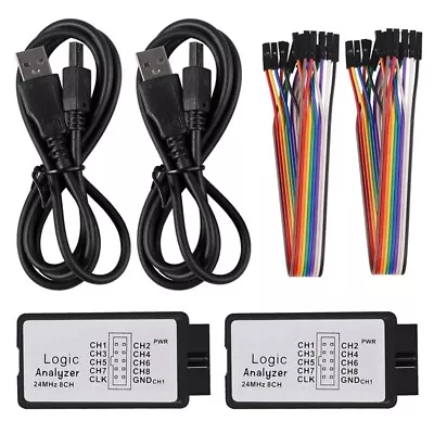 2 Sets USB Logic Analyzer 24MHz 8 Channel 24M/Seconds Logic Analyzer5711 • £16.88