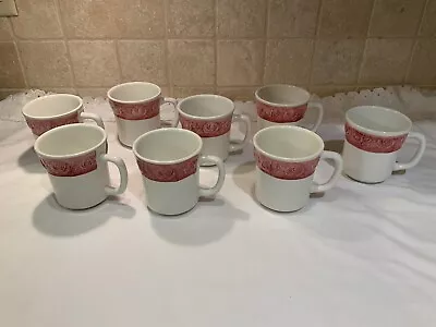 Set Of 8 Franco Giorgi By Quadrifoglio Italy Coffee Cups Rose • $12