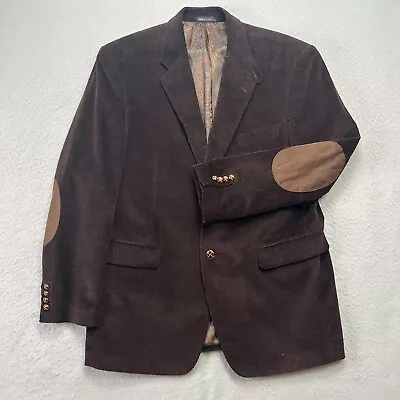 Lauren Ralph Lauren Corduroy Blazer Mens 42R Brown Sport Coat Jacket Elbow Patch • $44.94