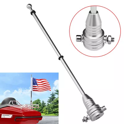 Motorcycle American USA Flag Pole Adjustable Rear Luggage Rack Mount For Harley • $12.99