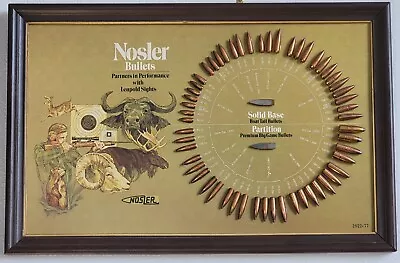 Vintage 1977 NOSLER Bullets Store Display Sign 💥 LEUPOLD Sights Advertisement • $225