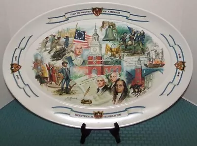 Brookpark 1521 USA Bicentennial Celebration 1776-1976 Oval Melmac Plastic Tray • $13.46