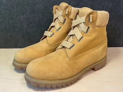 Timberland 6 Inch Boots US Mens 12W Wheat Waterproof EU46 Wide Elastic Laces • $100