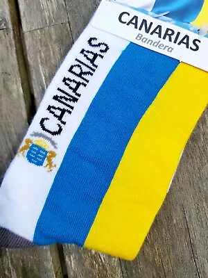 Mens CANARY ISLANDS UK 6-8.5 39/42 SOCKS Islas Canarias Bandera Socks2 • $18.05