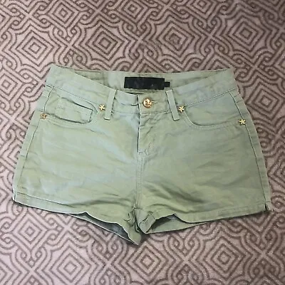 VERSACE FOR RIACHUELO Denim Shorts XS Italy 38 2 Green Mint Star Guararapes G1 • $59.99