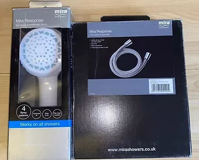 Mira Response ECO 4-Spray Shower Head White + Mira Response Hose 1.25m Both BNIB • £33.95