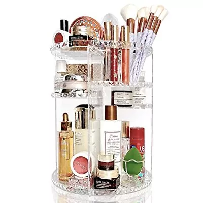 $23.83 • Buy Makeup Organizer, 360 Degree Rotating Adjustable Cosmetic Storage Display Case
