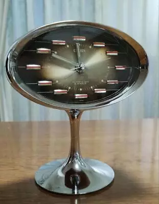 Citizen Space Age Pedestal Tulip Alarm Clock Wind Up Mid-Century Vintage Brown • $208.98