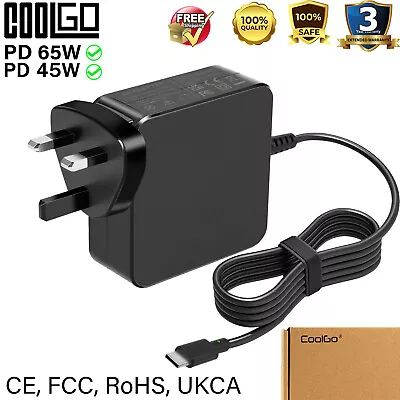 65W USB-C Type C Laptop Charger For Dell Latitude 7275 7370 5420 5285 5290 5520  • £12.59