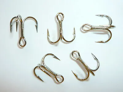 25 PACK-VMC #4 SHORT-SHANK 1X STRONG TREBLE HOOKS-Nickel-Size 4 9651NI- Bulk • $10.95