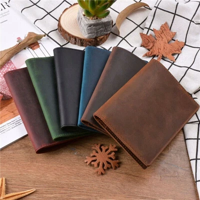 $20.73 • Buy Men's Leather Vintage Passport Case Cover ID Card Holder Bifold Wallet Organizer