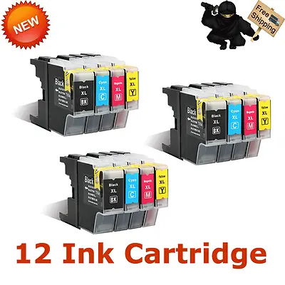 12pack Non-oem Ink Brother Lc-75bk Lc-71 Black J425w Mfc-j430w Mfc-j435w J5910dw • $17.71