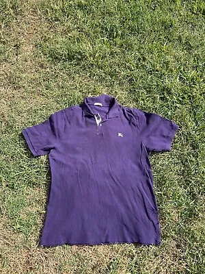 Burberry London Logo Polo Shirt Men XL Purple Classic Fit • $36