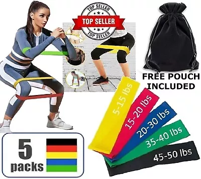 [Set Of 5] Resistance Bands Workout Loop Exercise CrossFit Fitness Yoga Pilates • $5.95