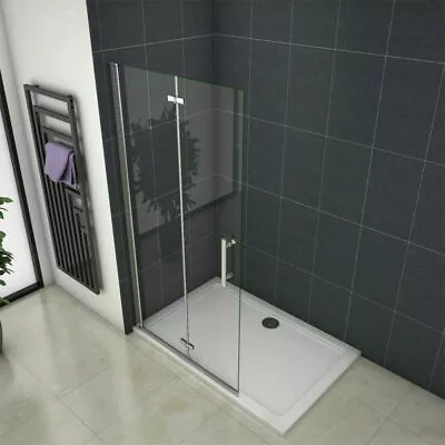 1850mm Height Shower Enclosure Walk In Wet Room Pivot Bi Fold Glass Door Screen • £95