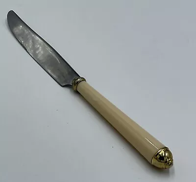 Vtg Mikasa Stainless Silverware Dinner Knife Claridge Ivory Gold Handle Flatware • $9.99