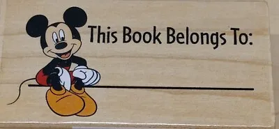 Mickey Mouse Rubber Stamp By All Night Media 540-G01 This Book Belongs To • $4.99
