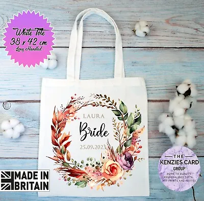 £6.95 • Buy Personalised Bride Tote Bag Bride To Be Gifts Bridal Party Gifts Wedding Day V3