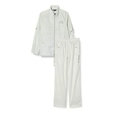 MIZUNO JAPAN Golf Stratch Rain Wear Jacket Pants Set White Gray Size XL 52MG6A01 • $44.82