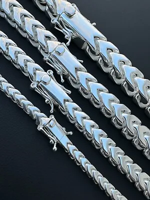 BIG 4-10mm Handmade Franco Chain Necklace Or Bracelet Real 925 Silver Box Clasp • $359.05