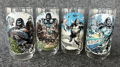 Vintage 1976 King Kong Drink Glasses Tumblers Complete Set Of 4 Coca-Cola Movie • $45