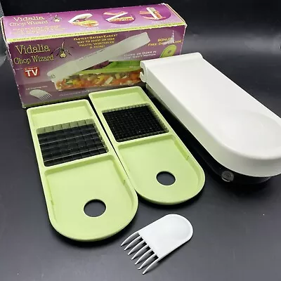 The Original Vidalia Chop Wizard Veggie Chopper 2 Blades Cleaning Tool Box Green • $24.99