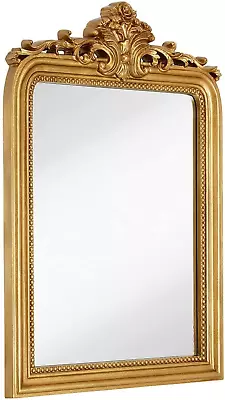 24X36 Inch Vintage Gold Mirror | French Baroque & Antique Arched Mirror For Wall • $199.99