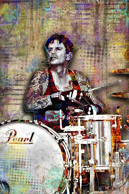 Tommy Lee Of MOTLEY CRUE 12x18in Poster Motley Crüe Music Art Free Shipping • $21.99