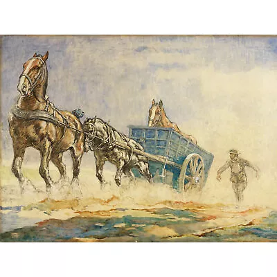 Noble Sick Horse Ambulance WWI War Painting Wall Art Canvas Print 18X24 In • £18.99