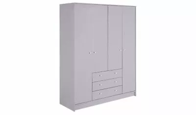 Malibu 4 Door 3 Drawer Wardrobe - Grey • £216