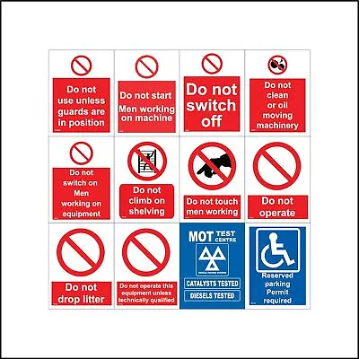 £2.95 • Buy Machine Safety Signs Workplace Action Disabled Parking MOT Litter Rubbish G332BP