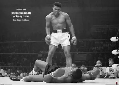 Muhammad Ali Vs Liston Heavyweight Champion Sports Giant Poster 55  X 39   • $21.99