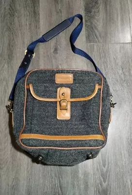 Vintage Vtg The Cambridge Satchel Company 3 Compartment Tweed Crossbody Bag • $15