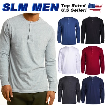 $14.75 • Buy Knocker Mens 100% Cotton Thermal Top Waffle Knit Henley Undershirt Basic Layer