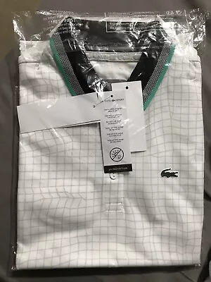 £34 • Buy New Genuine Ladies Lacoste Net Print Tennis Polo Shirt Size 34 Chest White
