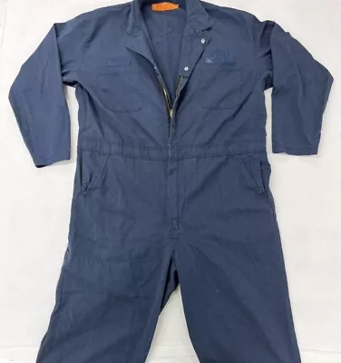 Navy Long Sleeve Coveralls Red Kap Coveralls Used Work Uniform • $25.99